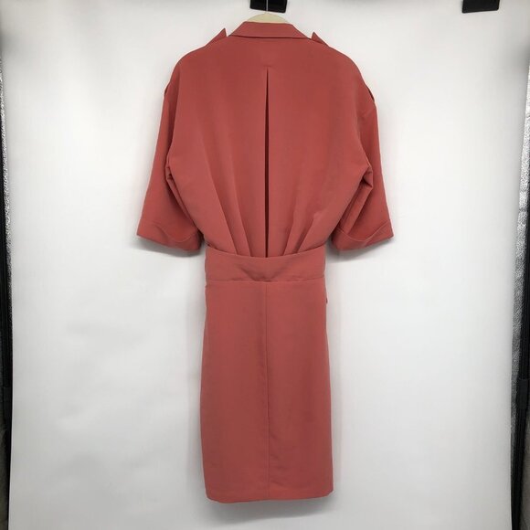 Reiss Arizona Utility Tie Shirt Dress in Dusty Rose Women's Size 4 - Picture 4 of 16
